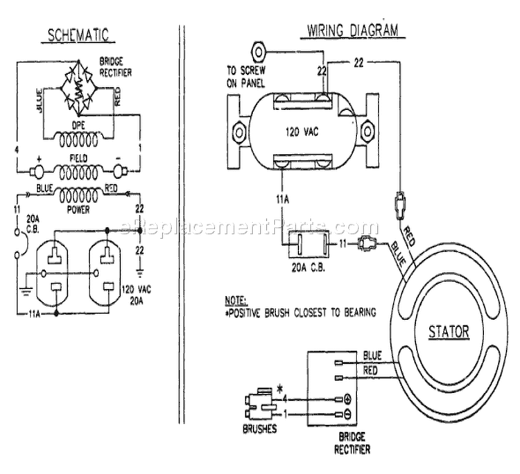 Page D Diagram and Parts List for 9296-1  Briggs and Stratton Generator